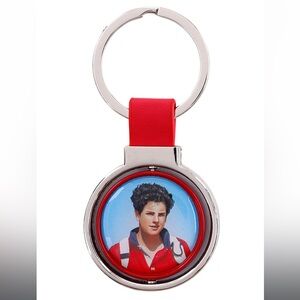 Saint Carlo Acutis Red and Silver rotating metal Keychain Catholic gift unisex